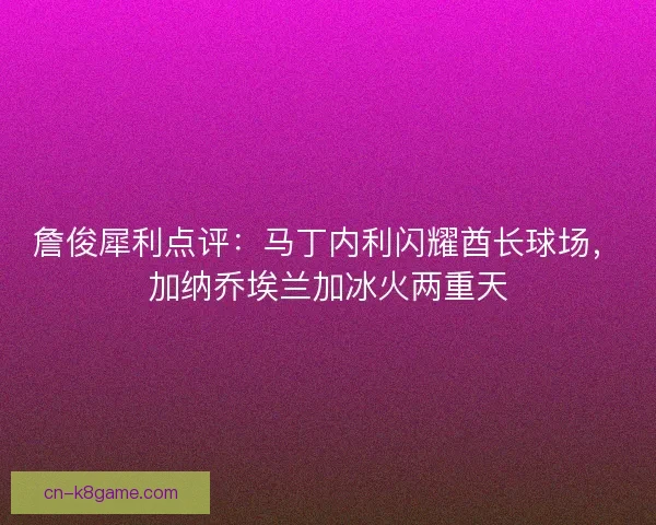 詹俊犀利点评：马丁内利闪耀酋长球场，加纳乔埃兰加冰火两重天